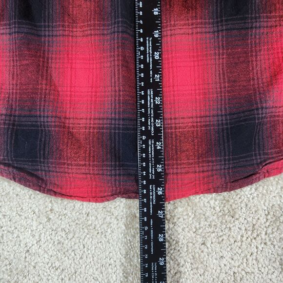 Woolrich Mens Medium Red Plaid Flannel Long Sleeve Button Front Pocket Shirt 258 - Picture 7 of 8